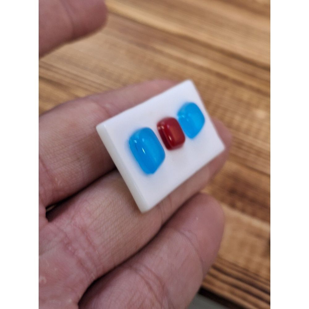 Fused Art Glass Rectangular Brooch Pin 1.5"‎ X 1" - Picture 2 of 6